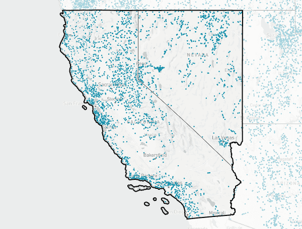 Pacific Southwest region map