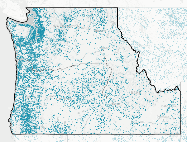 Pacific Northwest region map